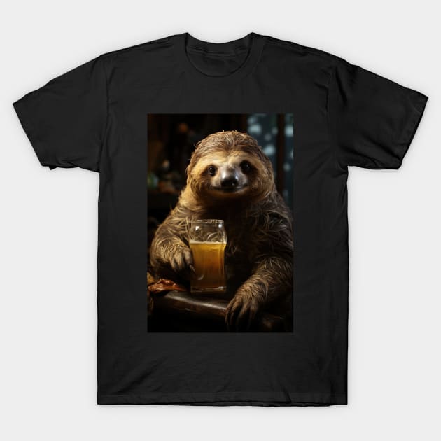 Sloth Pub and Ale T-Shirt by JensenArtCo